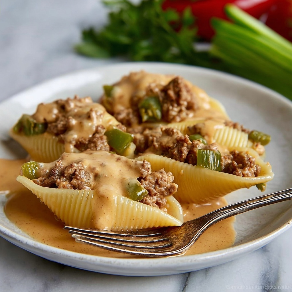 Philly Cheesesteak Stuffed Shells Recipe - Recipe Image