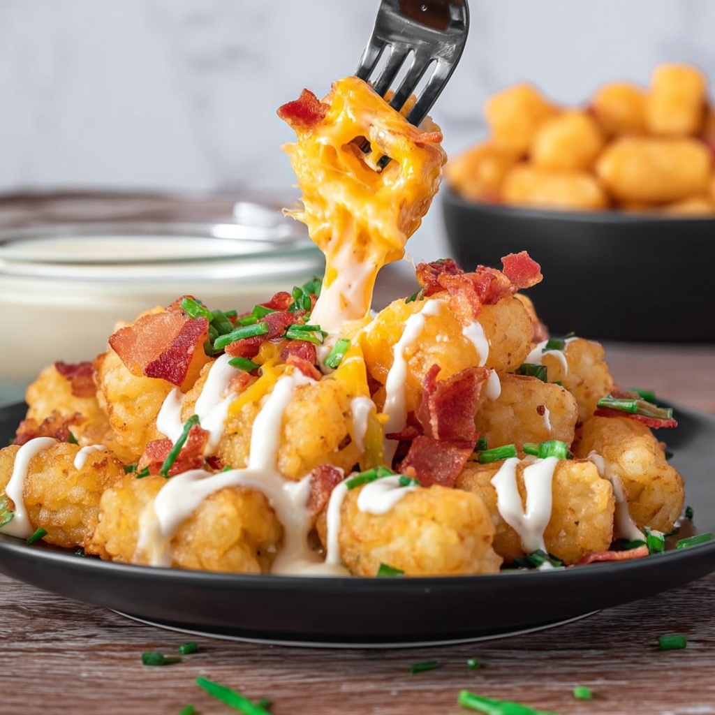 Loaded Tater Tots with Cheddar, Bacon, and Green Onions Recipe - Recipe Image