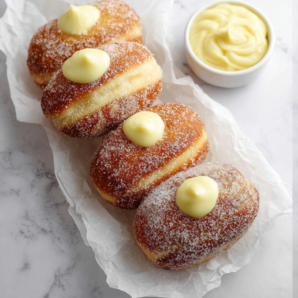 Vanilla Cream Filled Donuts Recipe - Recipe Image