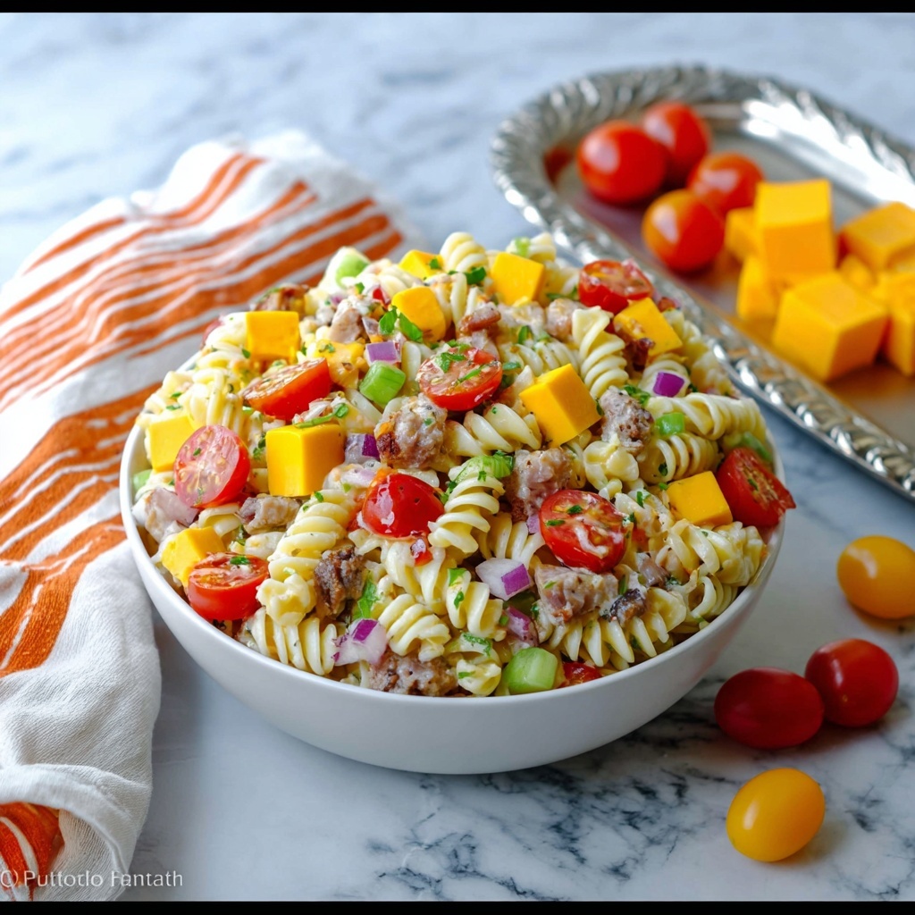 BLT Pasta Salad Recipe - Recipe Image