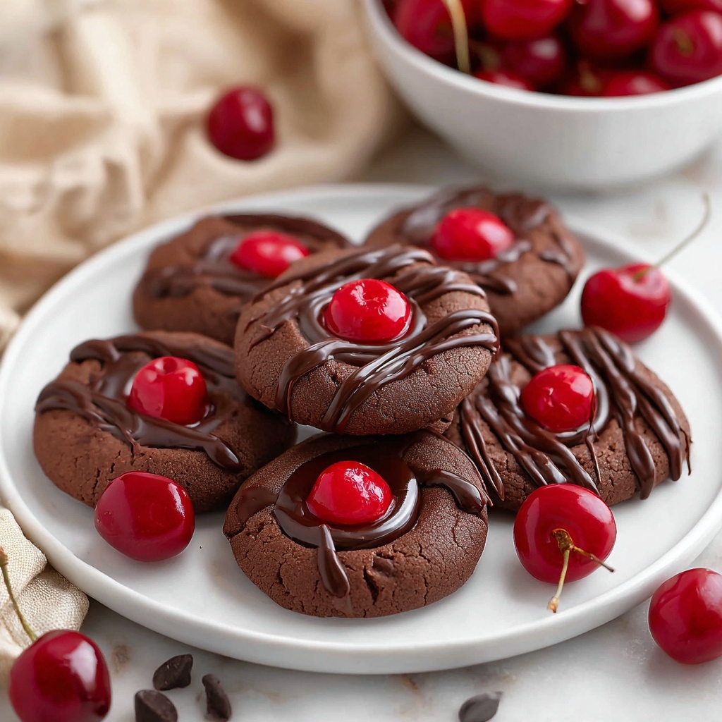 Chocolate Cherry Cookies Recipe - Recipe Image