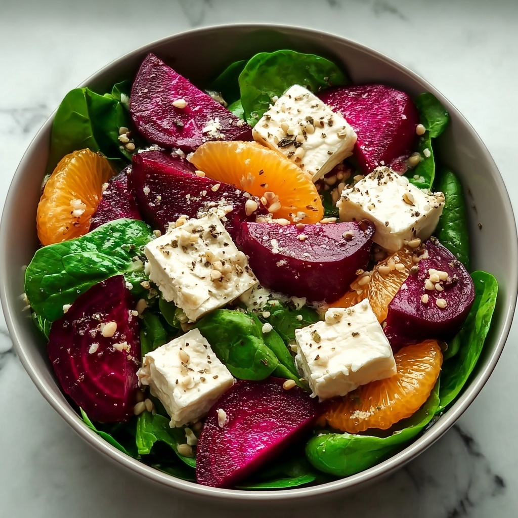 Energizing Beet Salad with Spinach and Mandarin Bliss Recipe - Recipe Image