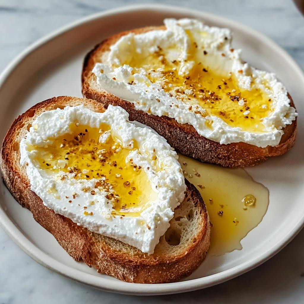 Irresistibly Creamy Whipped Ricotta Honey Toast Recipe - Recipe Image