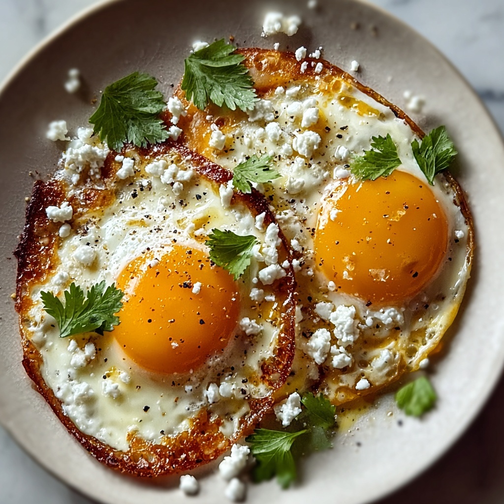 Crispy Feta Fried Eggs to Brighten Your Breakfast Recipe - Recipe Image