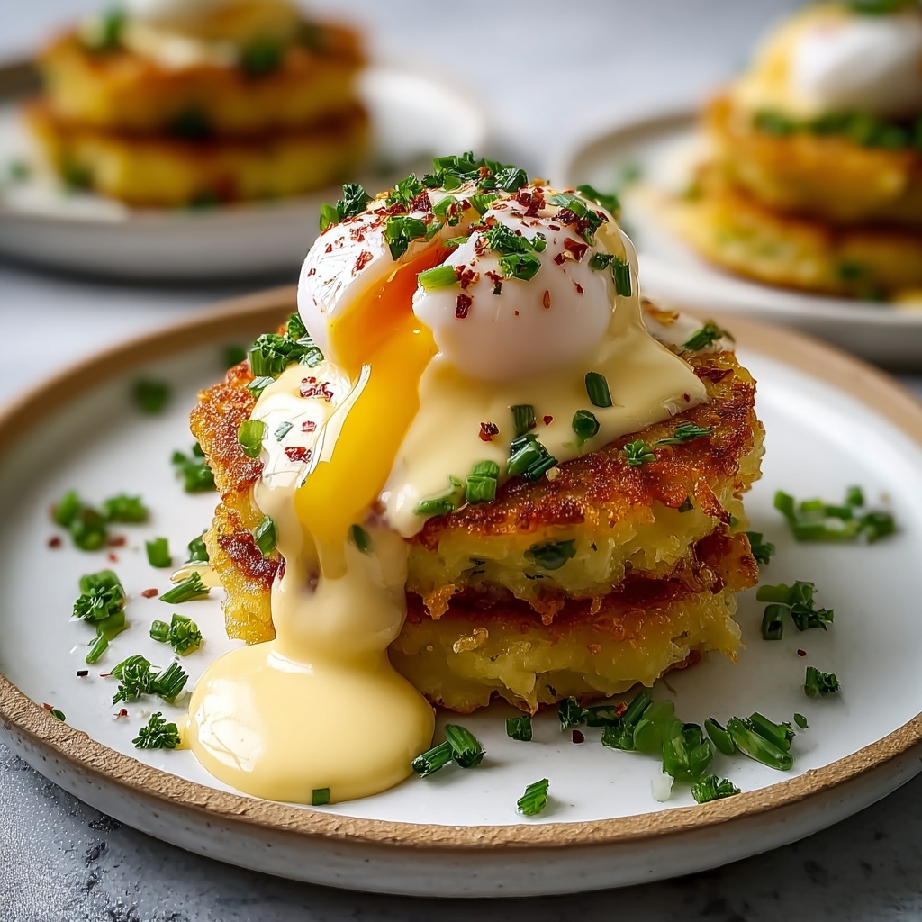 Easy Latke Eggs Benedict for a Cozy Brunch Surprise Recipe - Recipe Image