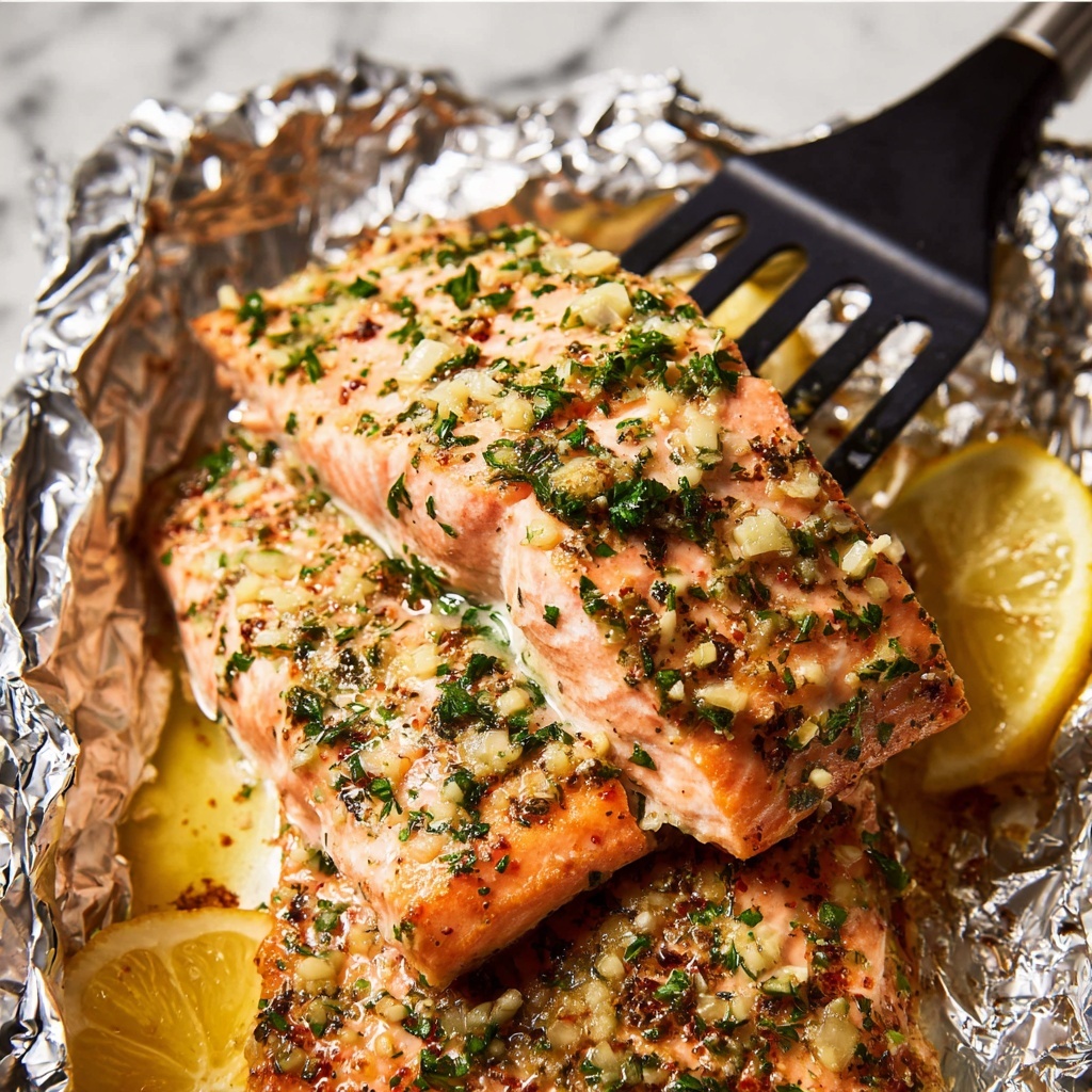 Baked Lemon Garlic Butter Salmon Recipe - Recipe Image