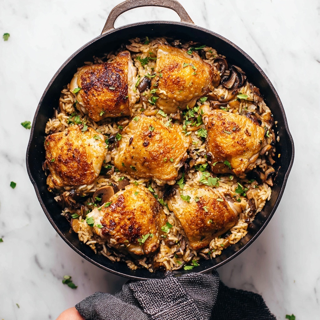 Mushroom Orzo and Chicken Skillet Recipe - Recipe Image