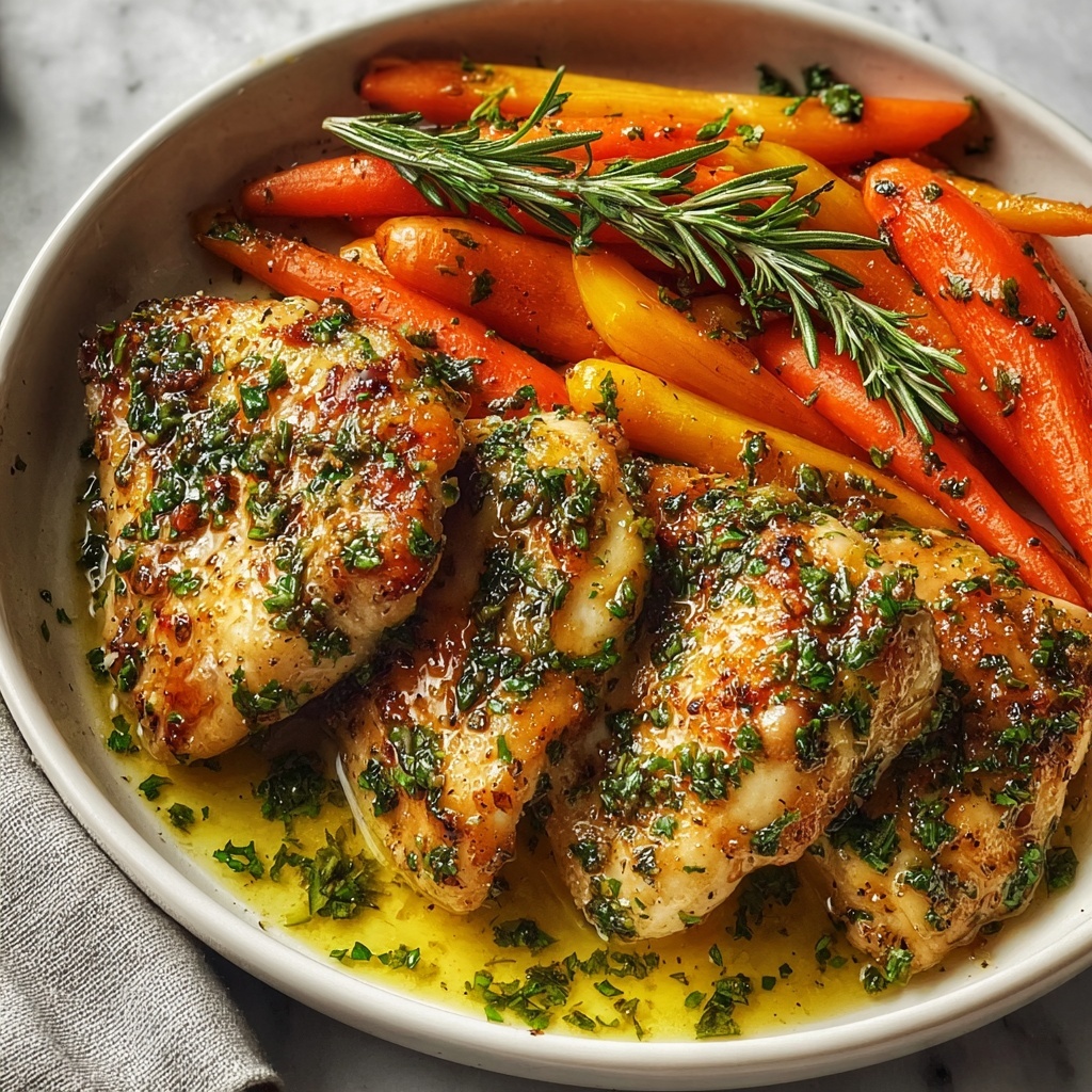 Garlic Herb Chicken with Honey-Butter Carrot Plate Recipe - Recipe Image