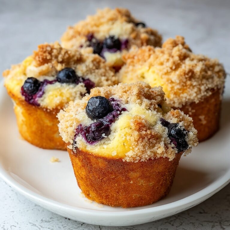 Freshly Baked Streusel-Topped Blueberry Muffins Recipe