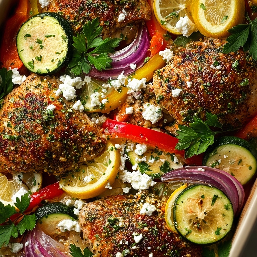 Mediterranean Chicken & Zucchini Sheet Pan Dinner Recipe - Recipe Image