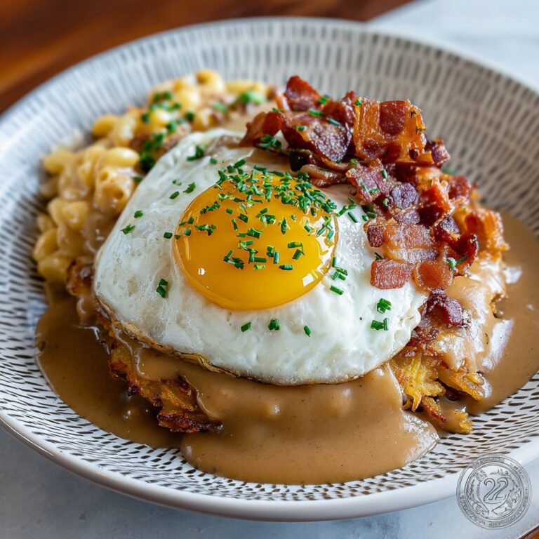 Egg Topped Hash Browns with Bacon Gravy Recipe
