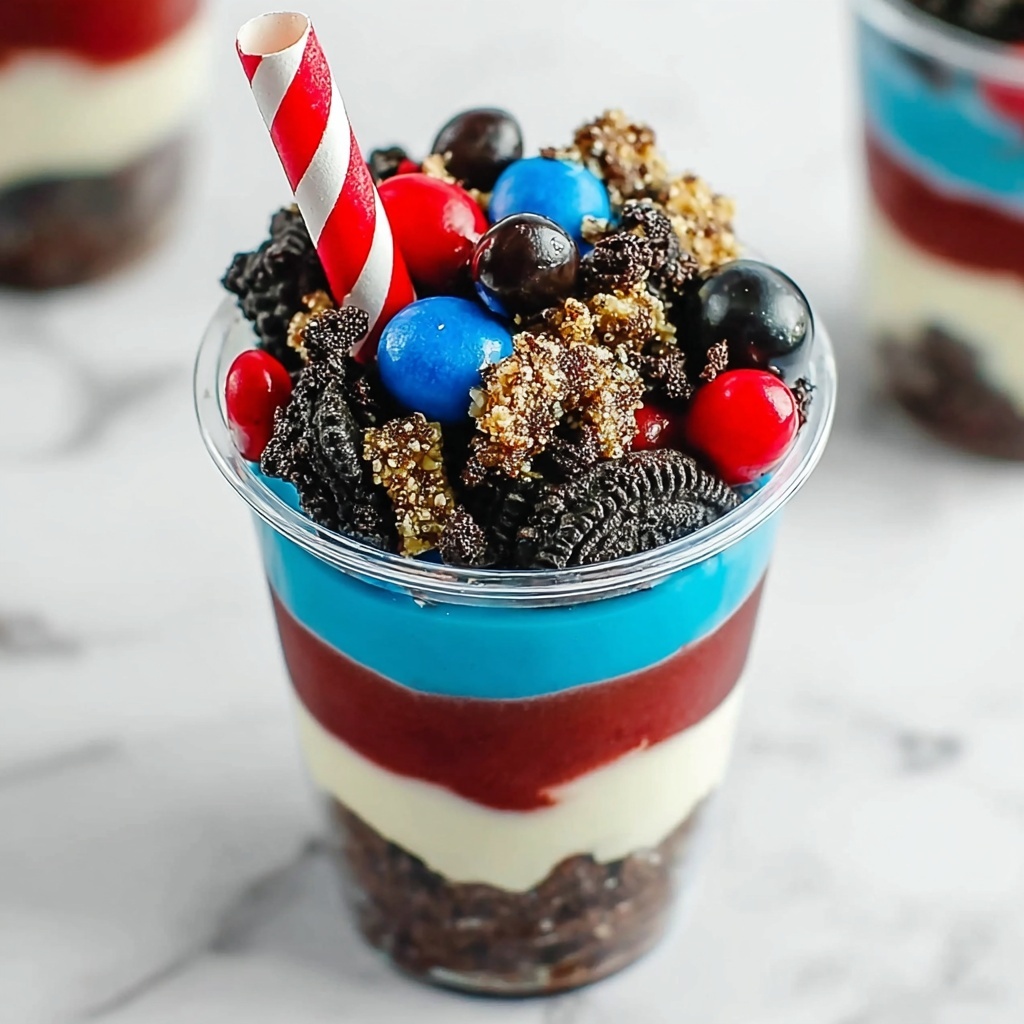 Red, White and Blue Dirt Cups Recipe - Recipe Image