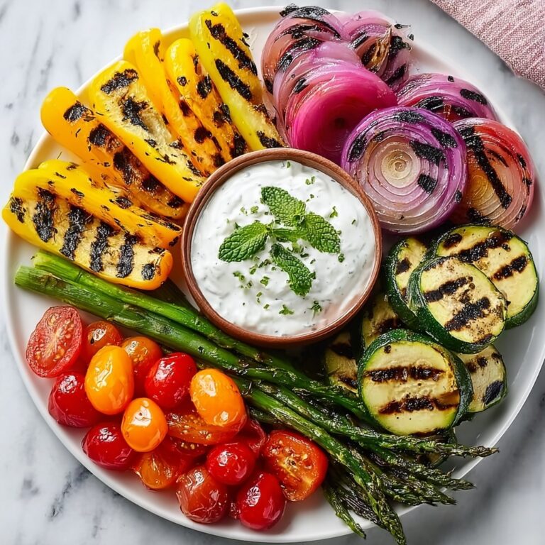 Grilled Vegetable Platter with Yogurt Mint Sauce Recipe