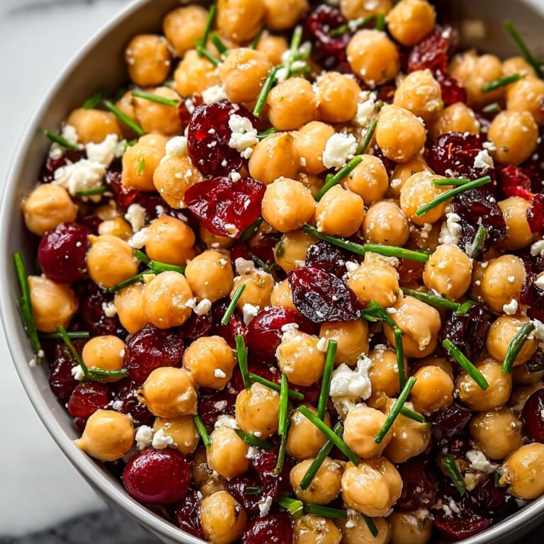 Feta & Cranberry Chickpeas with Lemon Vinaigrette Recipe
