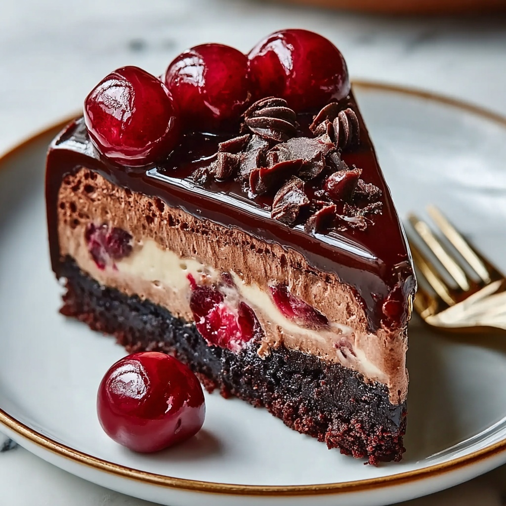 Dark Chocolate Cherry Cheesecake Recipe - Recipe Image