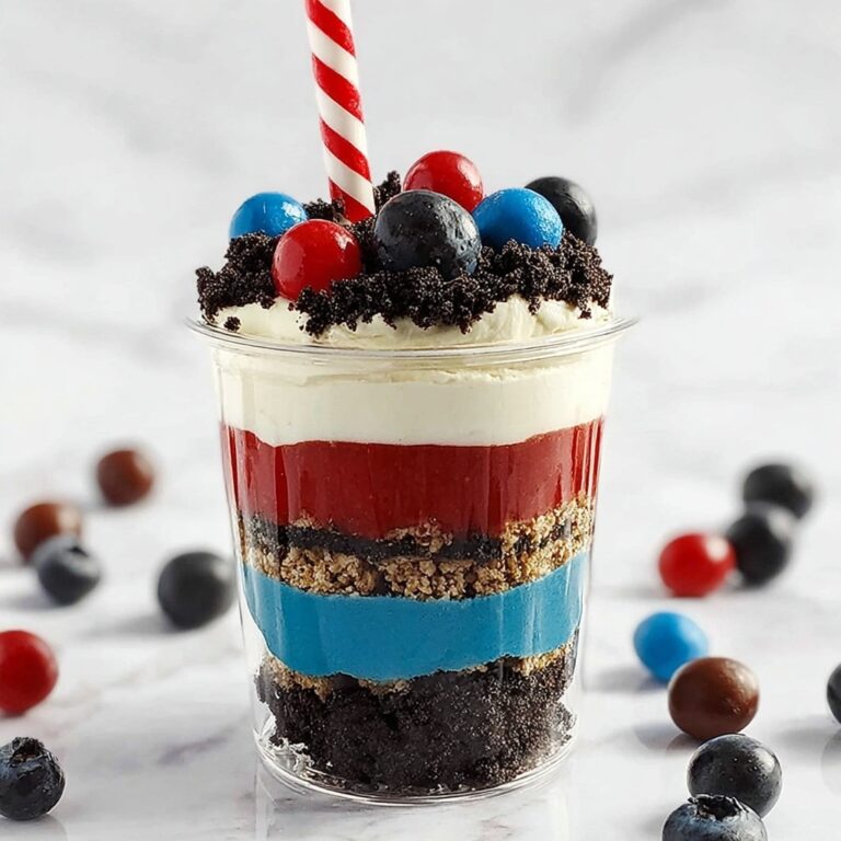 Red, White and Blue Dirt Cups Recipe
