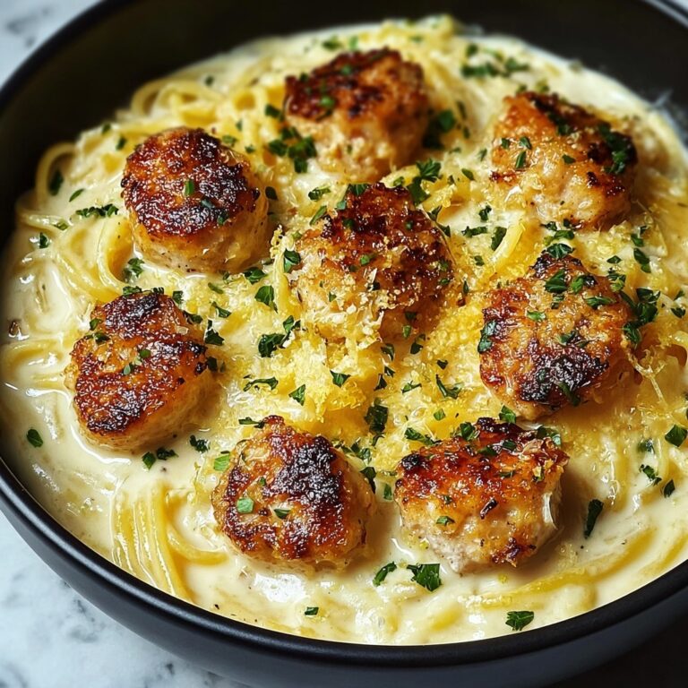 Garlic Butter Chicken Bites with Creamy Parmesan Pasta Recipe
