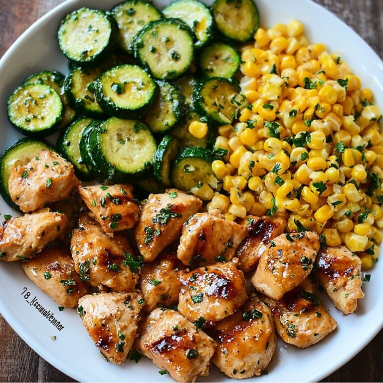 Easy Chicken with Zucchini, Corn & Garlic Sauce Recipe