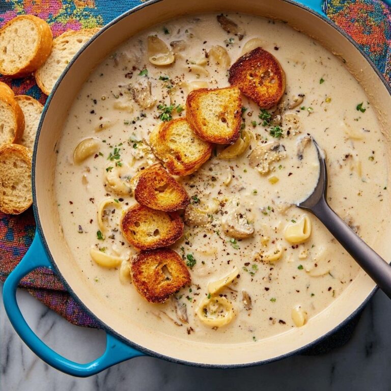 Creamy White Bean Mushroom Soup with Shell Pasta Recipe
