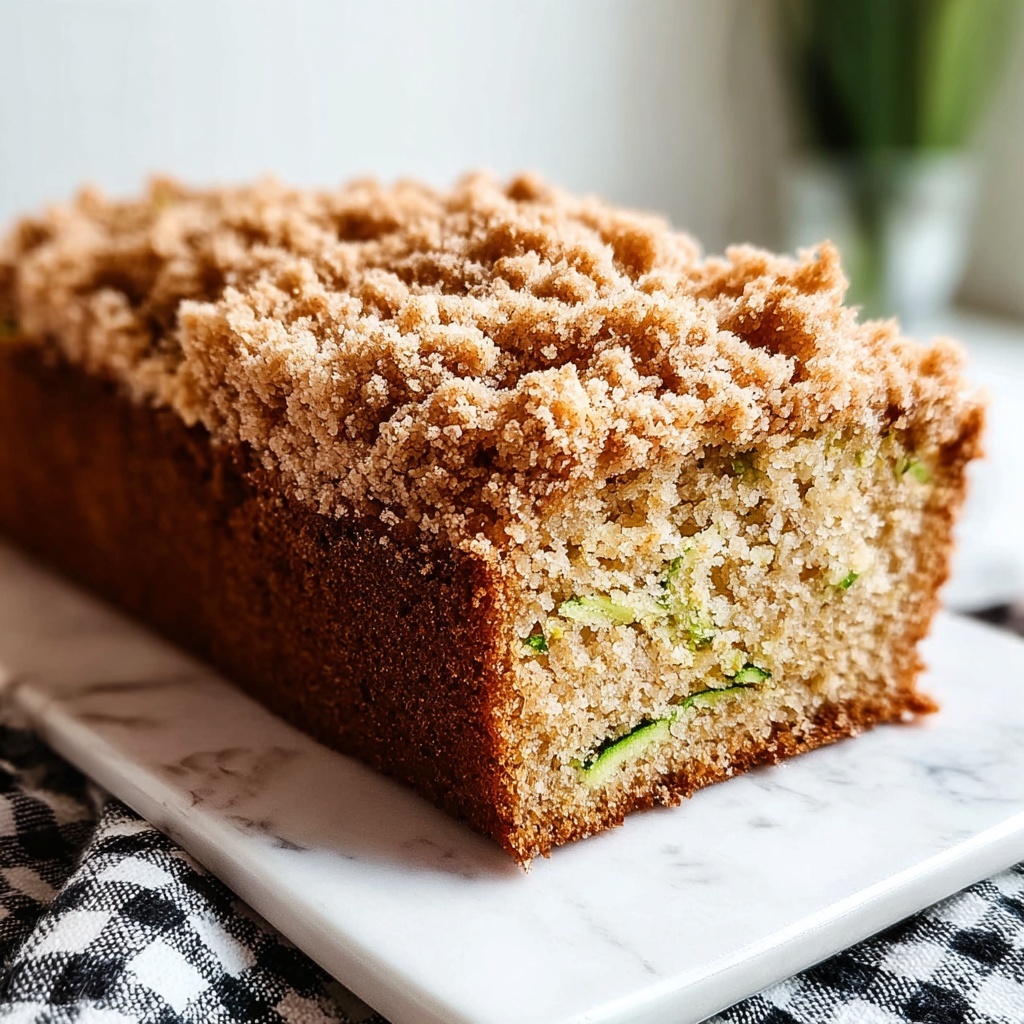Cinnamon Streusel Topped Zucchini Bread Bakery Style Recipe - Recipe Image