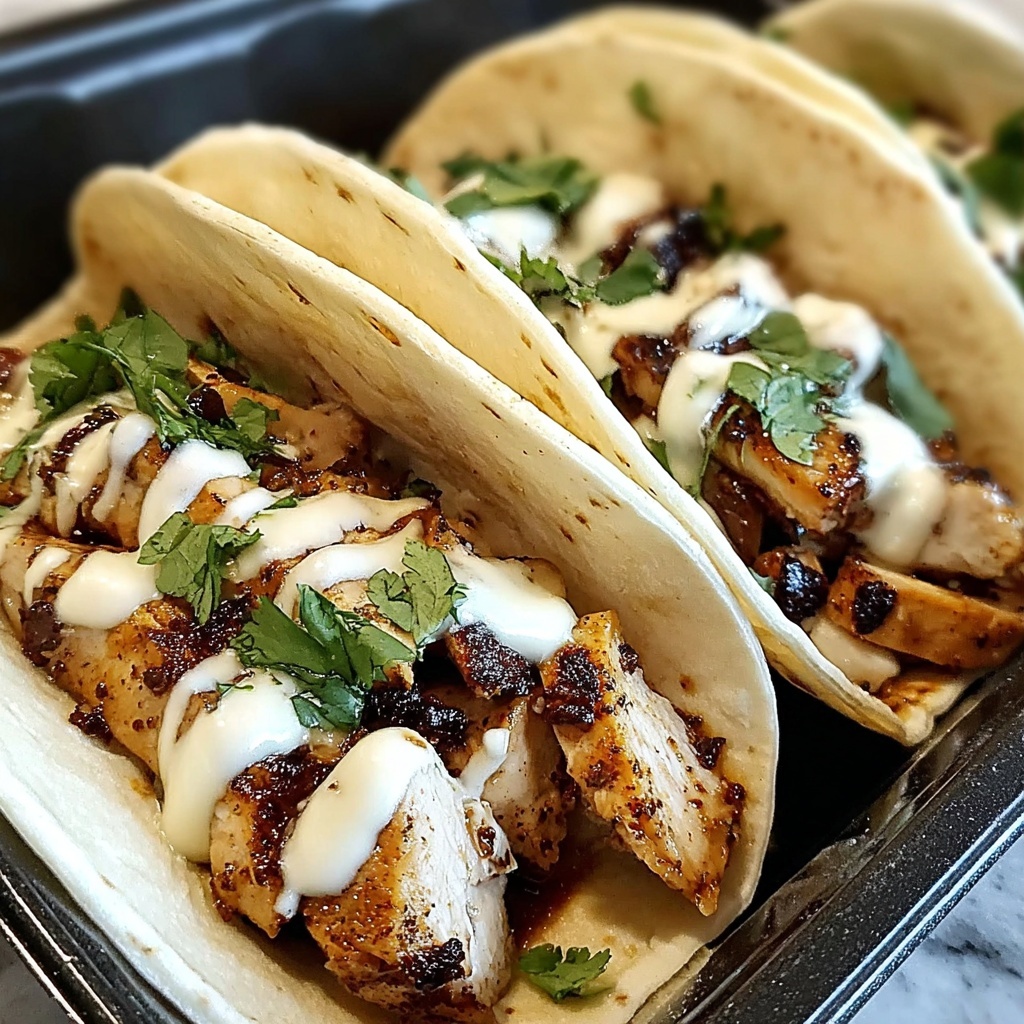 Garlic Butter Honey BBQ Chicken Tacos Recipe - Recipe Image