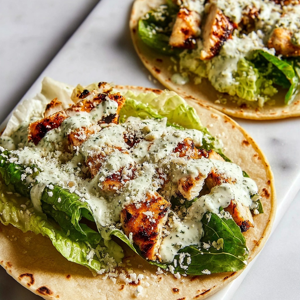 Smash Chicken Caesar Tacos Recipe - Recipe Image